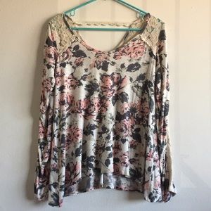 A&F Floral long sleeve with lace detailing